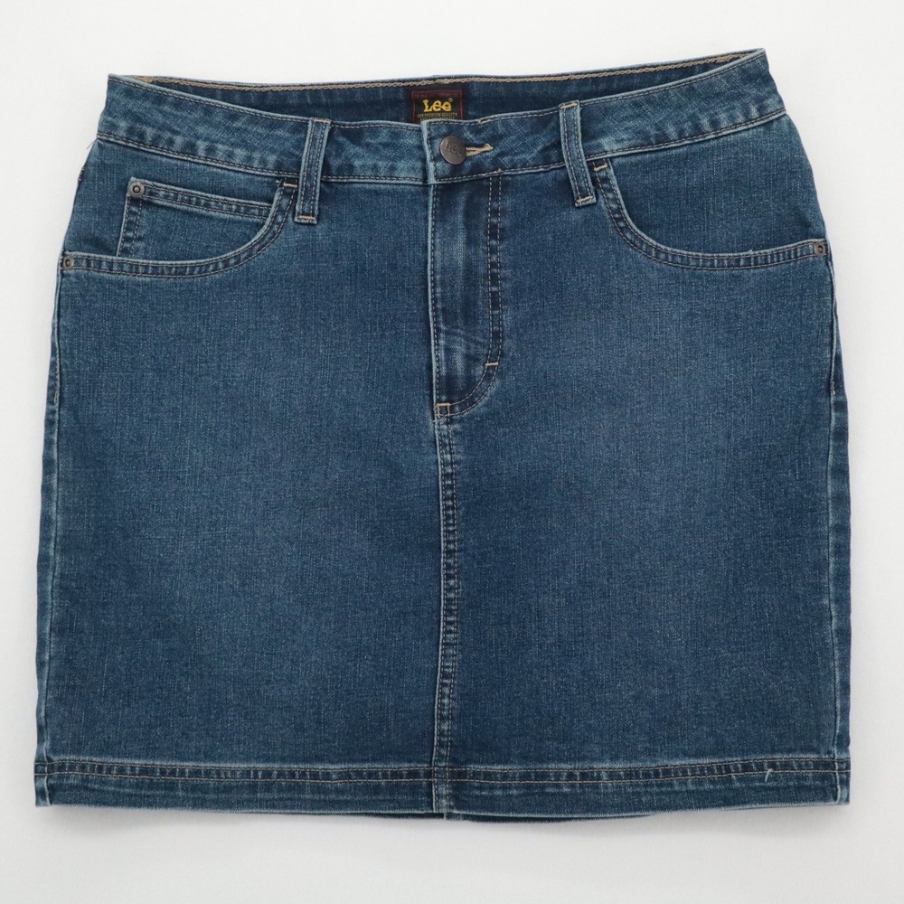 LEE Denim Jean Skort Skirt Stretch Womens Size 10 Shorts Underneath